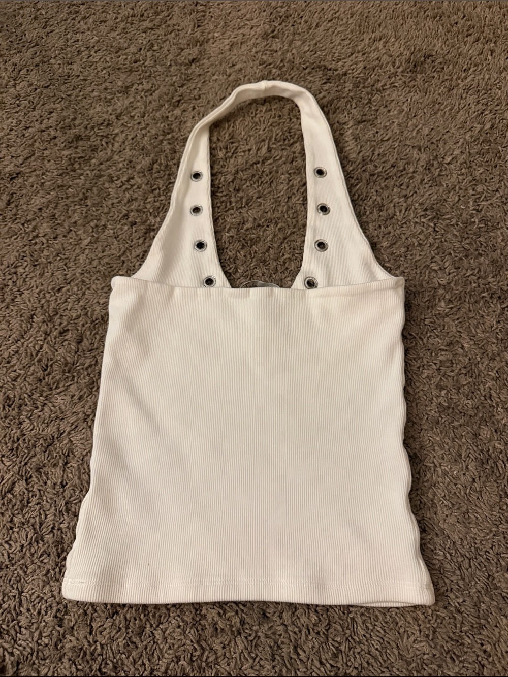 Zara Cream Ribbed Halter Tank - Picture 3 of 3